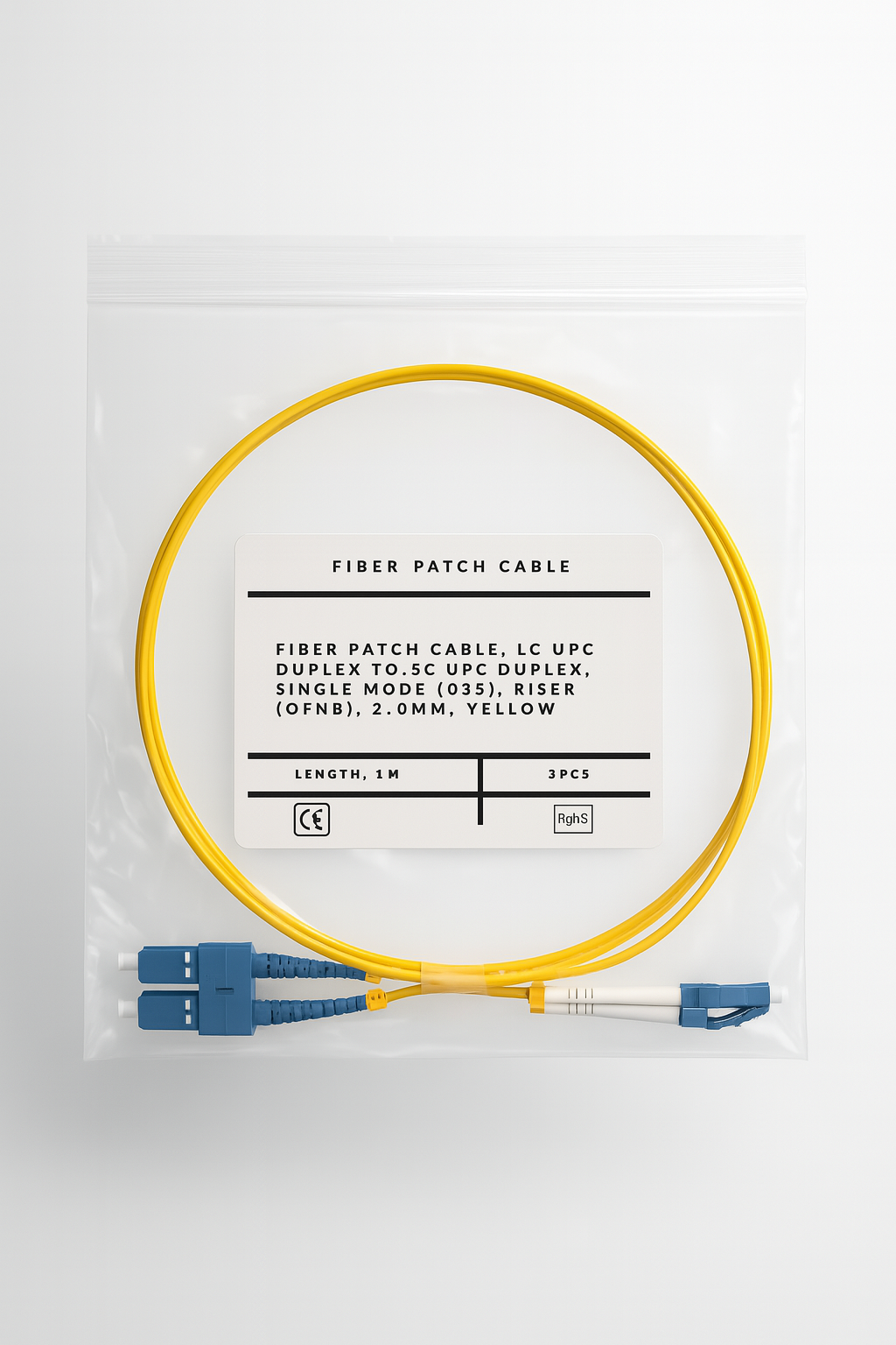 Fiber Patch Cords – LC to SC (OS2 G652A, LSZH, Duplex)