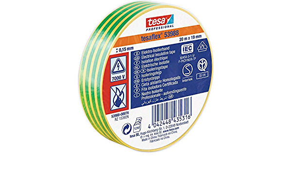 Tesa®53988 Green/Yellow 19mm x 20m