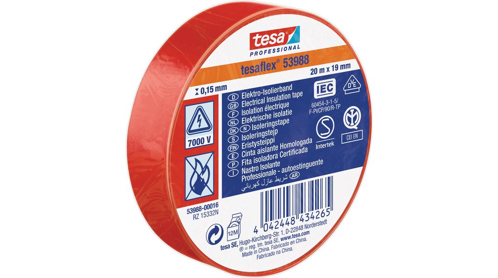 Tesa®53988 Red 19mm x 20m Tesaflex