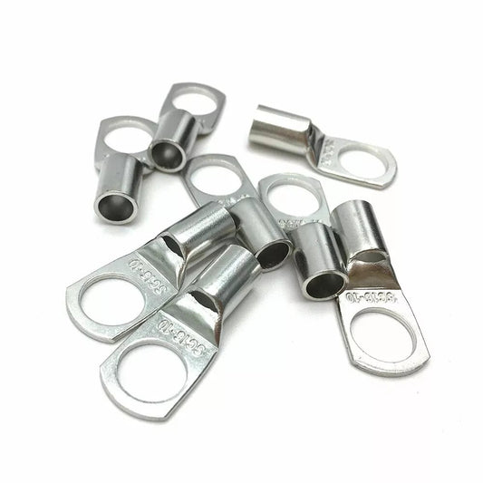 Uninsulated Tubular  Ring Terminal, M8 Stud Size to 35mm² Wire Size